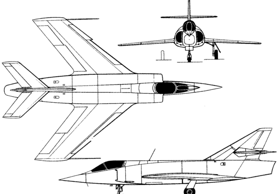 Самолет Dassault Etendard VI (France) (1957) - чертежи, габариты, рисунки