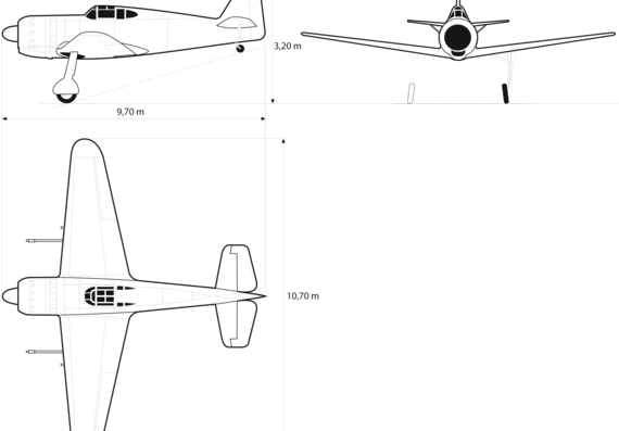Самолет Dassault MB 157 - чертежи, габариты, рисунки