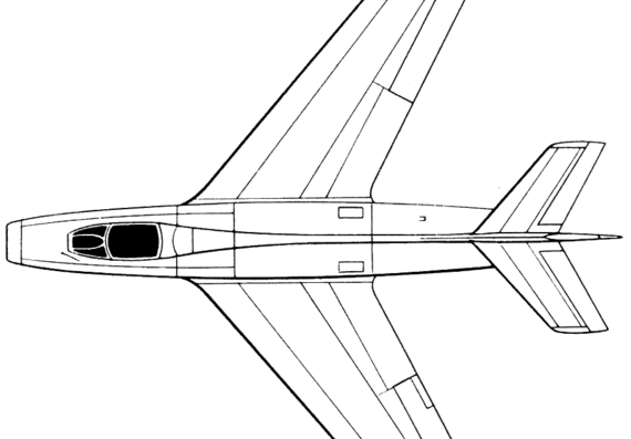 Самолет Dassault MD 454 Mystere IVA - чертежи, габариты, рисунки