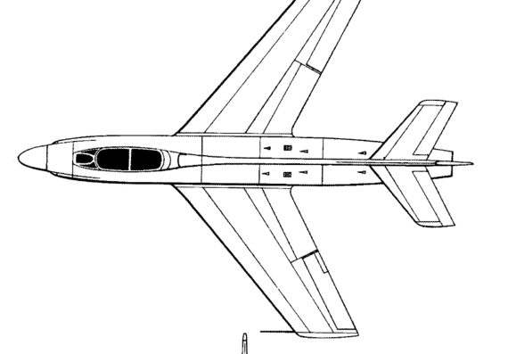 Самолет Dassault MD 454 Mystere IVN - чертежи, габариты, рисунки