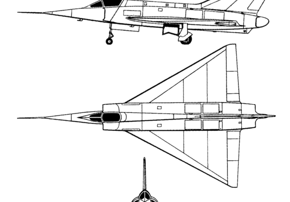 Самолет Dassault MD 550 Mirage I - чертежи, габариты, рисунки
