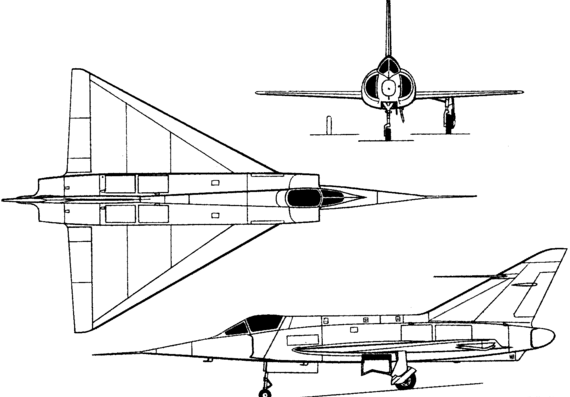 Самолет Dassault MD 550 Mirage I (France) (1955) - чертежи, габариты, рисунки