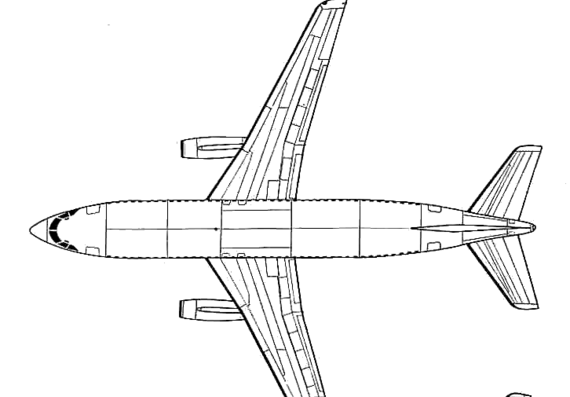 Самолет Dassault Mercure - чертежи, габариты, рисунки