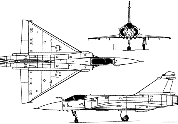 Самолет Dassault Mirage 2000 (France) (1978) - чертежи, габариты, рисунки