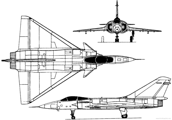 Самолет Dassault Mirage 4000 (France) (1979) - чертежи, габариты, рисунки