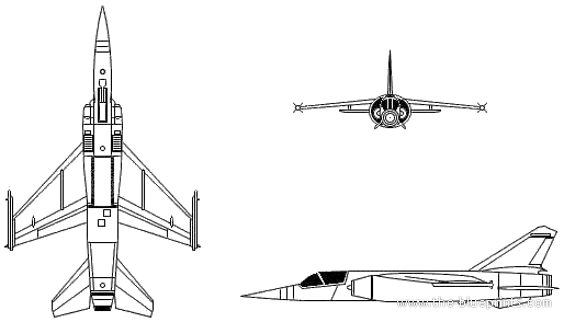 Самолет Dassault Mirage F-1 - чертежи, габариты, рисунки