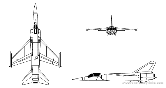 Самолет Dassault Mirage F.1 - чертежи, габариты, рисунки