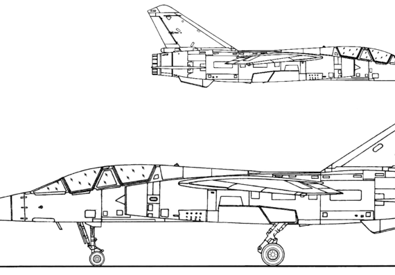 Самолет Dassault Mirage F1B - чертежи, габариты, рисунки