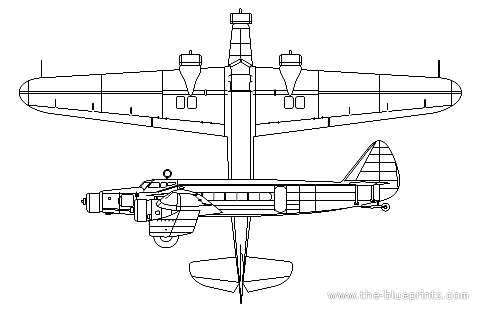 Самолет Dewoitine 332 - чертежи, габариты, рисунки
