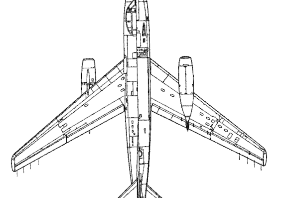 Самолет Douglas A-3D1 Skywarrior - чертежи, габариты, рисунки