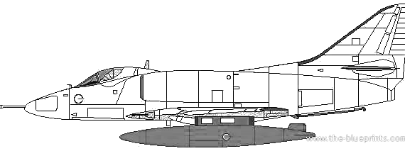 Самолет Douglas A-4B Skyhawk - чертежи, габариты, рисунки