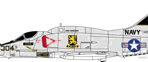 Самолет Douglas A-4F Skyhawk - чертежи, габариты, рисунки