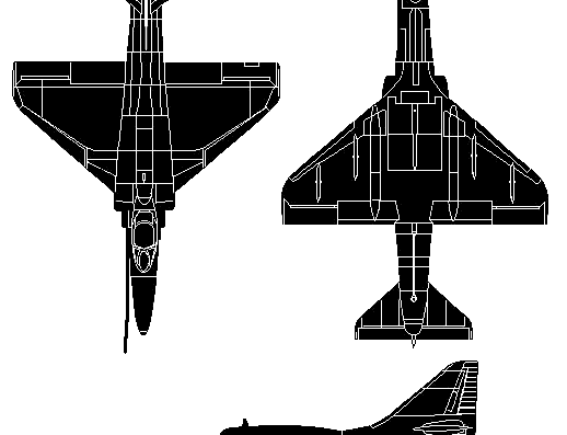 Самолет Douglas A-4KU A-4m Skyhawk - чертежи, габариты, рисунки