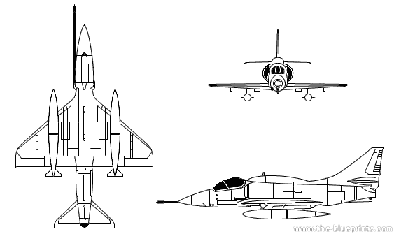 Самолет Douglas A-4 Skyhawk - чертежи, габариты, рисунки