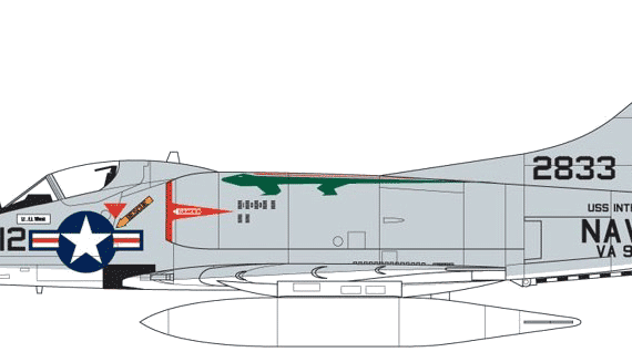 Самолет Douglas A4-B Skyhawk - чертежи, габариты, рисунки