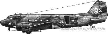 Самолет Douglas AC-47 - чертежи, габариты, рисунки