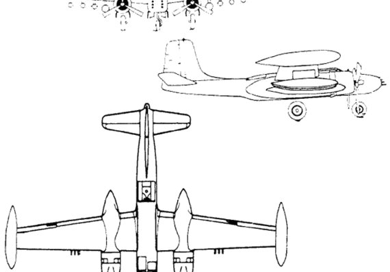 Самолет Douglas B-26K Invader - чертежи, габариты, рисунки