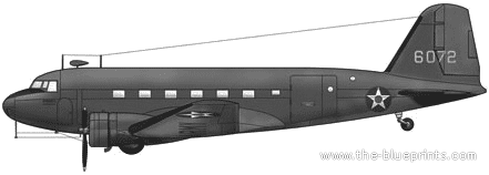Самолет Douglas C-33 - чертежи, габариты, рисунки