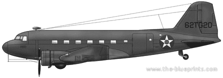 Самолет Douglas C-39 - чертежи, габариты, рисунки