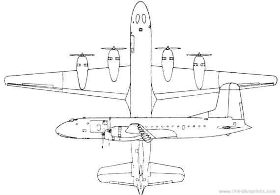 Самолет Douglas C-74 Globemaster - чертежи, габариты, рисунки