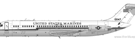 Douglas C-9B aircraft - drawings, dimensions, figures