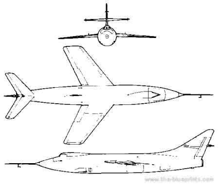Самолет Douglas D-558-2 Skyrocket - чертежи, габариты, рисунки