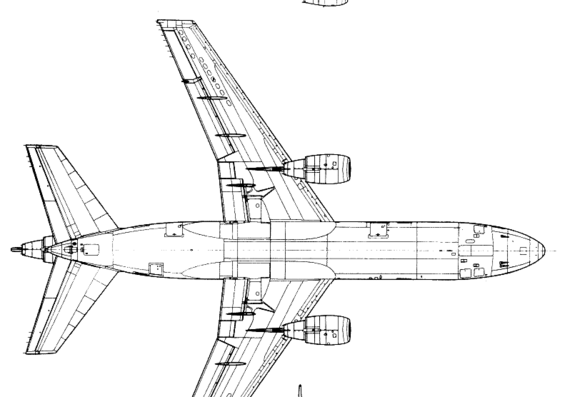 Самолет Douglas DC-10 - чертежи, габариты, рисунки