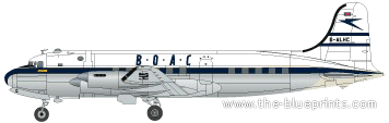 Самолет Douglas DC-4 - чертежи, габариты, рисунки