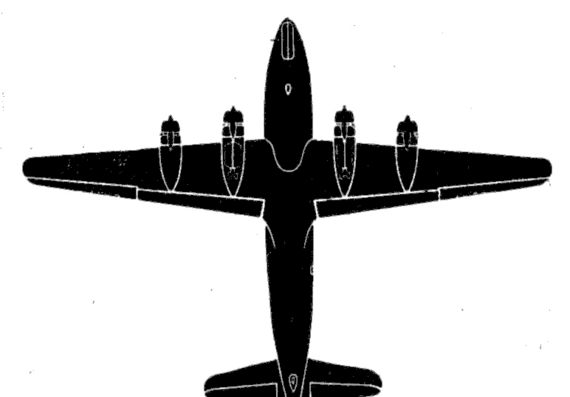 Самолет Douglas DC-4 Skymaster - чертежи, габариты, рисунки