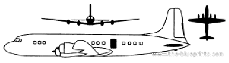 Самолет Douglas DC-7 - чертежи, габариты, рисунки