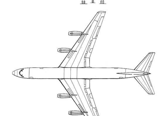 Самолет Douglas DC-8-30 - чертежи, габариты, рисунки