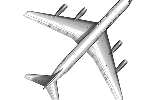 Самолет Douglas DC-8-52 - чертежи, габариты, рисунки