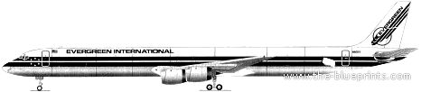 Самолет Douglas DC-8-73CF - чертежи, габариты, рисунки
