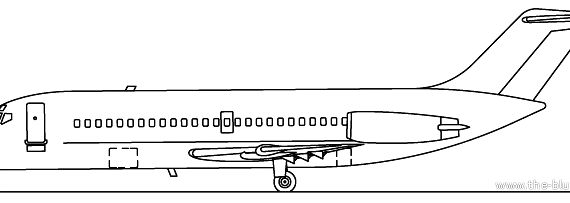 Самолет Douglas DC-9-10 - чертежи, габариты, рисунки
