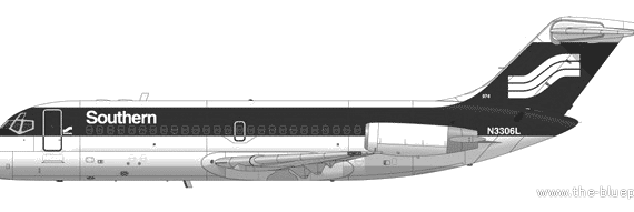 Самолет Douglas DC-9-14 - чертежи, габариты, рисунки