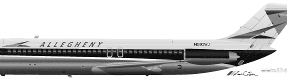 Douglas DC-9 Airplane - drawings, dimensions, figures
