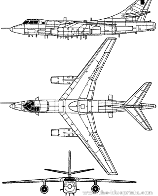 Самолет Douglas EB-66C Destroyer - чертежи, габариты, рисунки
