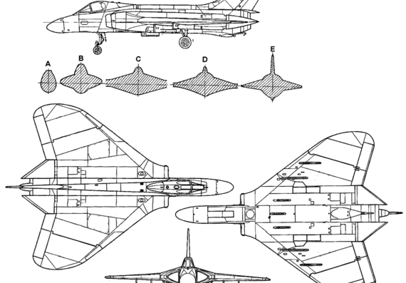 Самолет Douglas F-4D Skyray - чертежи, габариты, рисунки