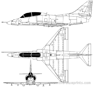 Самолет Douglas TA-4F Skyhawk - чертежи, габариты, рисунки
