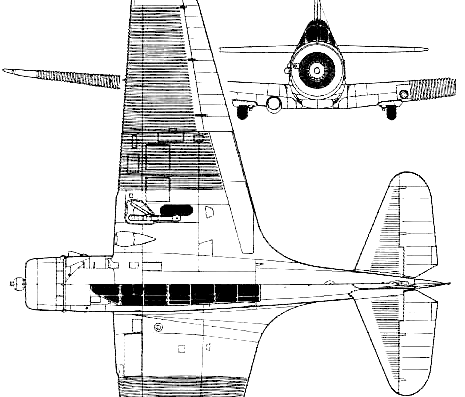 Самолет Douglas TBD-1 Devastator - чертежи, габариты, рисунки