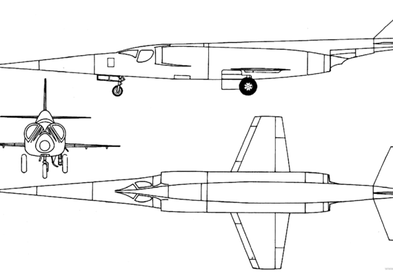 Самолет Douglas X-3 Stilleto - чертежи, габариты, рисунки