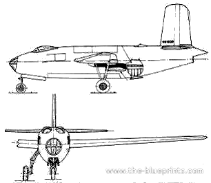 Самолет Douglas XB-43 - чертежи, габариты, рисунки