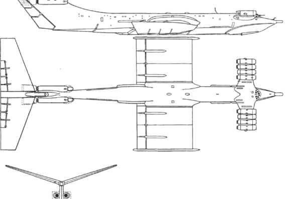 Самолет Ekranoplan KM Caspian Sea Monster - чертежи, габариты, рисунки