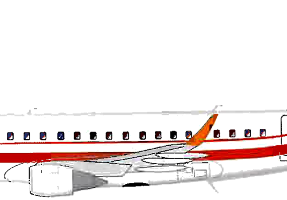 Самолет Embraer E175 - чертежи, габариты, рисунки