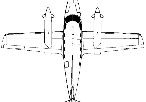 Самолет Embraer EMB-121 Xingu (Brazil) (1976) - чертежи, габариты, рисунки