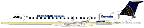 Самолет Embraer EMB-145 - чертежи, габариты, рисунки