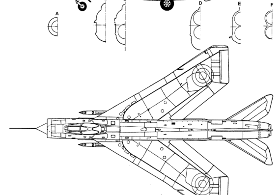 English Electric F-6 Lightning aircraft - drawings, dimensions, figures