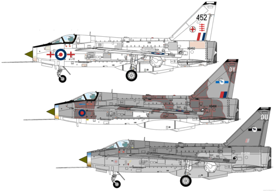 English Electric Lightning T Mk.5 - drawings, dimensions, figures