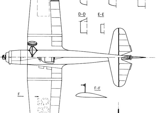 Самолет Erla 5 - чертежи, габариты, рисунки