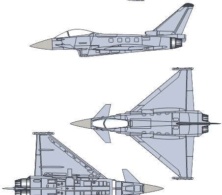 Самолет Eurofighter EF-2000 - чертежи, габариты, рисунки